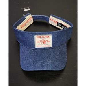 True Religion Buddha‎ Denim Visor Adjustable Strap Hat One Size Unisex Adult